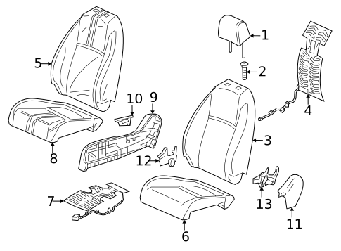 Passenger Seat Components for 2022 Honda Civic #3