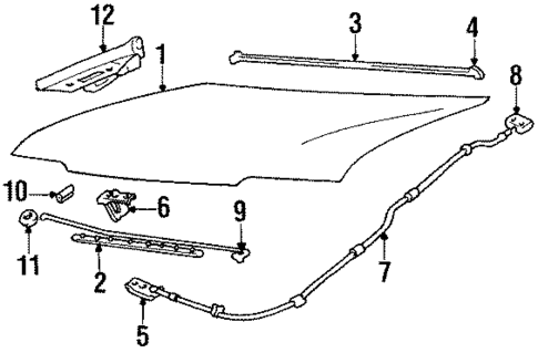 Hood & Components for 1994 Hyundai Sonata #0