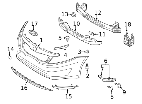 Bumper & Components - Front for 2011 Kia Optima #2