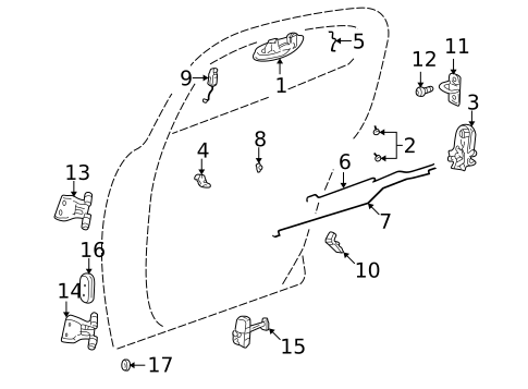 Lock & Hardware for 2003 Chrysler Sebring #3