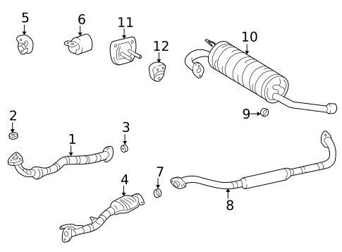 Exhaust Components for 1996 Toyota RAV4 #0