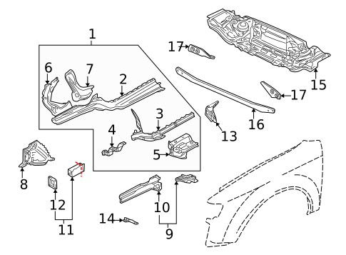 Structural Components & Rails for 2007 Audi A4 Quattro #0