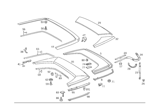 Folding Top Case Cover for 1993 Mercedes-Benz 600SL #1