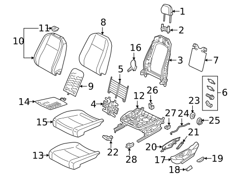 Passenger Seat Components for 2023 Volkswagen Tiguan #0