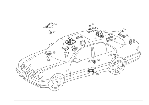 Interior Lamps for 1998 Mercedes-Benz E430 #0
