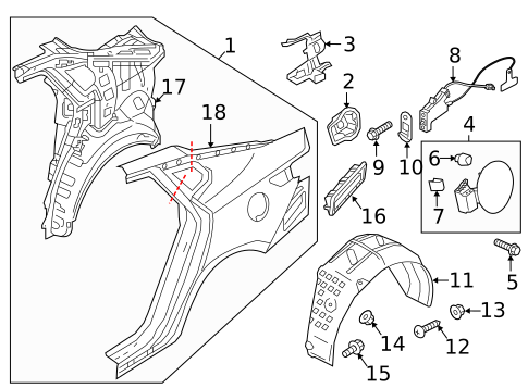 Quarter Panel & Components for 2018 Kia Optima #0