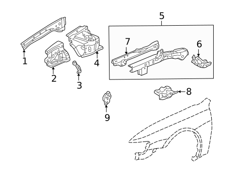 Structural Components & Rails for 2000 Honda Accord #1