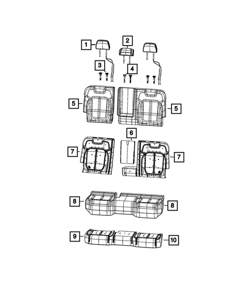 Rear Seats - Second Row for 2021 Jeep Grand Cherokee L #8