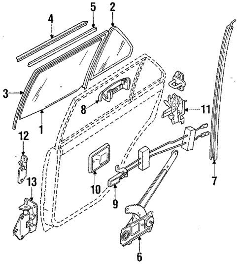 Glass - Rear Door for 1991 Subaru Justy #0