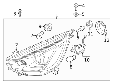 Headlamp Components for 2017 Mitsubishi Mirage #0