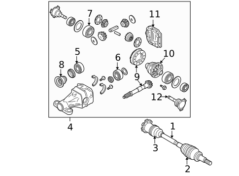 Axle & Differential for 2009 Nissan Pathfinder #0