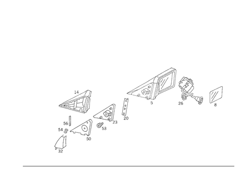 Co-Driver Outside Rearview Mirror for 1988 Mercedes-Benz 300CE #2
