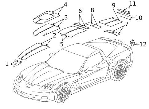 Stripe Tape for 2012 Chevrolet Corvette #0