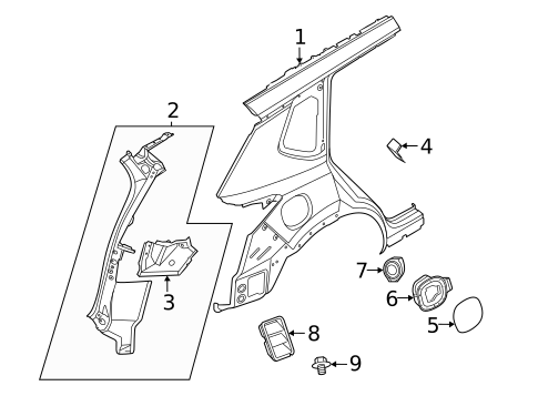Quarter Panel & Components for 2021 Nissan Rogue #1