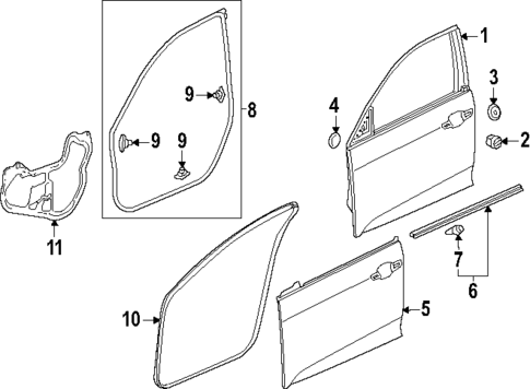 Door & Components for 2022 Honda Civic #3