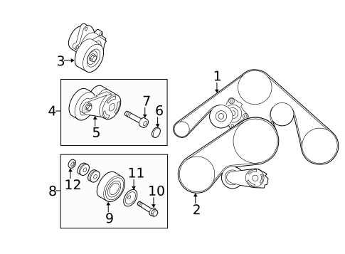 Belts & Pulleys for 2012 INFINITI M56 #0