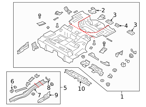 Rear Floor & Rails for 2017 Ford Fusion #0