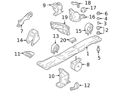 Engine & Trans Mounting for 2007 Suzuki Aerio #0