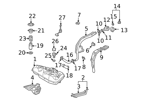Fuel System Components for 2003 Toyota Matrix #1