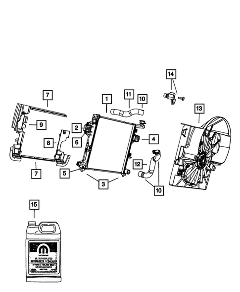 Radiator and Related Parts; Charge Air Cooler for 2010 Jeep Commander #2