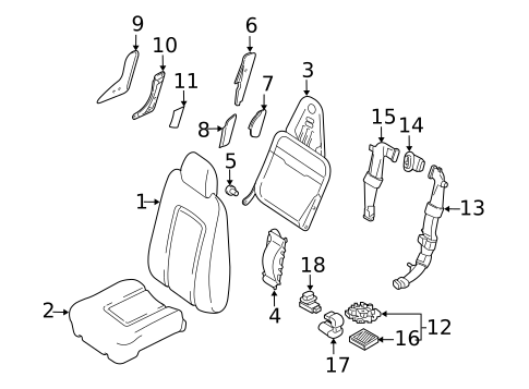 Front Seat Components for 2006 Ford Expedition #0