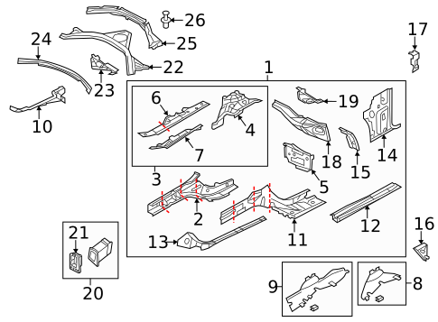 Structural Components & Rails for 2017 Audi RS7 #2