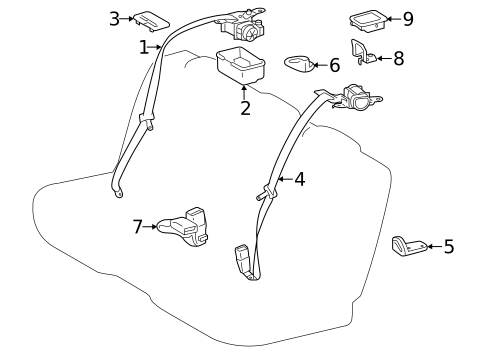 Rear Seat Belts for 2019 Lexus LC500 #3