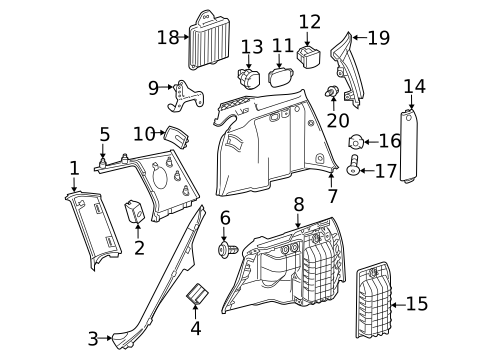Interior Trim - Quarter Panels for 2021 Mercedes-Benz GLC43 AMG #2