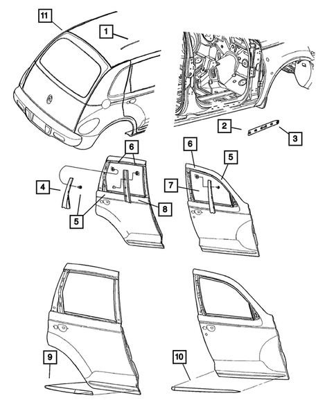 Moldings and Ornamentation for 2005 Chrysler PT Cruiser #1