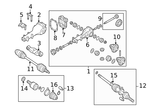 Axle & Differential for 2005 Subaru Baja #0