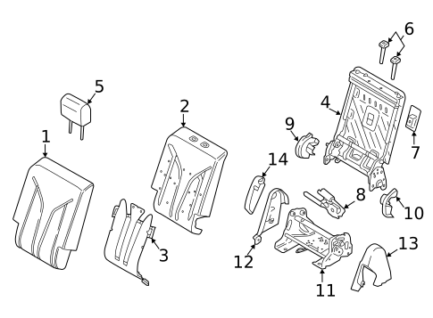 Rear Seat Components for 2020 Lincoln Nautilus #1
