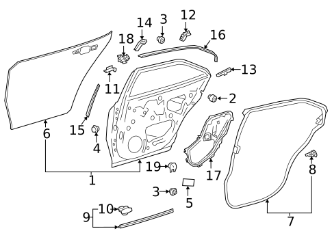 Door & Components for 2020 Toyota Camry #1