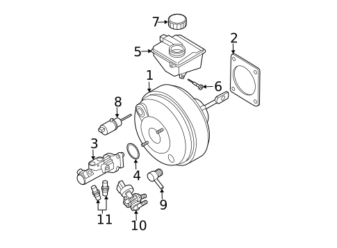 Master Cylinder - Components On Dash Panel for 2005 Volvo XC90 #0
