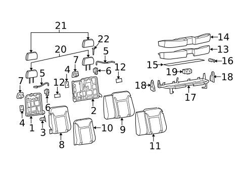 Rear Seat Components for 2005 Chevrolet Colorado #1