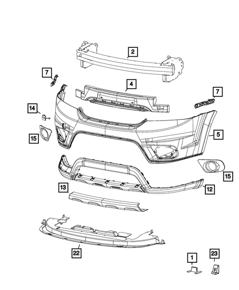 Front Bumper and Fascia for 2018 Dodge Journey #0