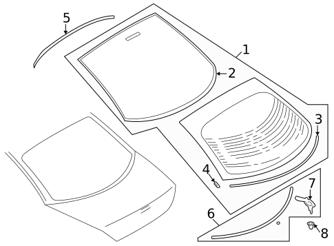 Glass & Hardware - Back for 2004 Dodge Stratus #0