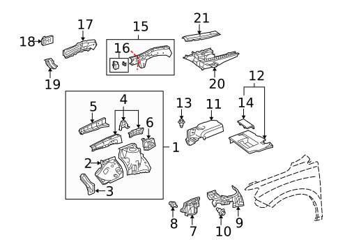 Structural Components & Rails for 2015 Lexus RX350 #1