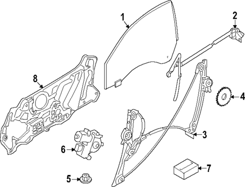 Glass - Front Door for 2024 BMW 840i xDrive Gran Coupe #0