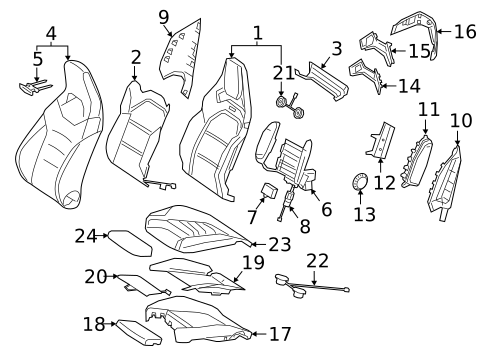 Driver Seat Components for 2020 Mercedes-Benz CLA35 AMG #1