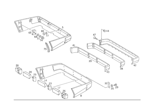 Rear Bumper for 1992 Mercedes-Benz 300CE #1