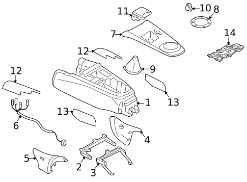 Front Console for 2006 Mitsubishi Lancer #0