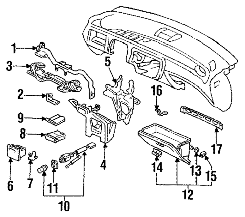 Lower Instrument Panel for 1995 Honda Civic #0