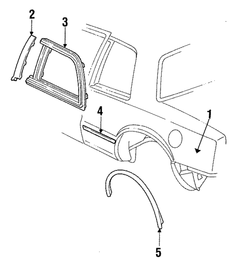 Quarter Panel & Components for 1992 Oldsmobile Toronado #0