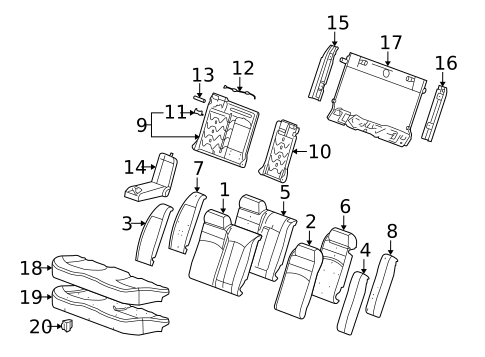 Rear Seat Components for 2007 Buick LaCrosse #0