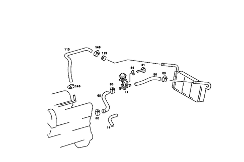Heating Water Connection for 1986 Mercedes-Benz 560SL #1