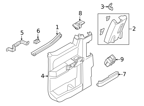 Interior Trim - Rear Door for 2017 Ford F-350 Super Duty #1