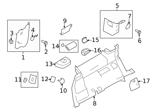 Interior Trim - Quarter Panels for 2010 Ford Flex #1