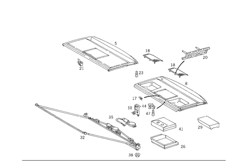 Hat Tray, Roller Blind, First Aid Box for 2000 Mercedes-Benz C43 AMG #0