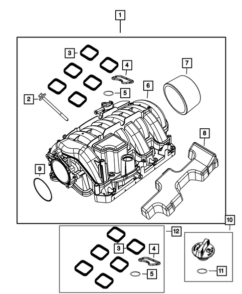 Manifolds and Vacuum Fittings for 2019 Dodge Durango #1