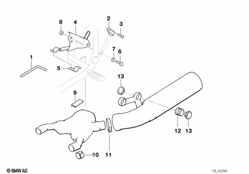 Exhaust System Parts with Mounts for 1993 BMW-Motorrad R 100 GS Paris-Dakar #1